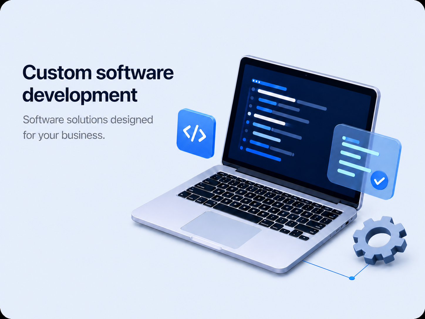 Custom software development service illustration